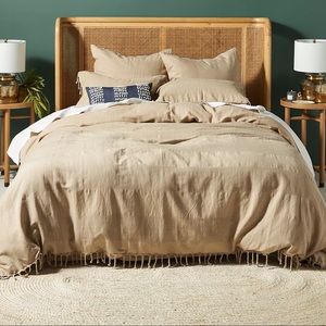 Striped Linen Duvet Cover & shams
